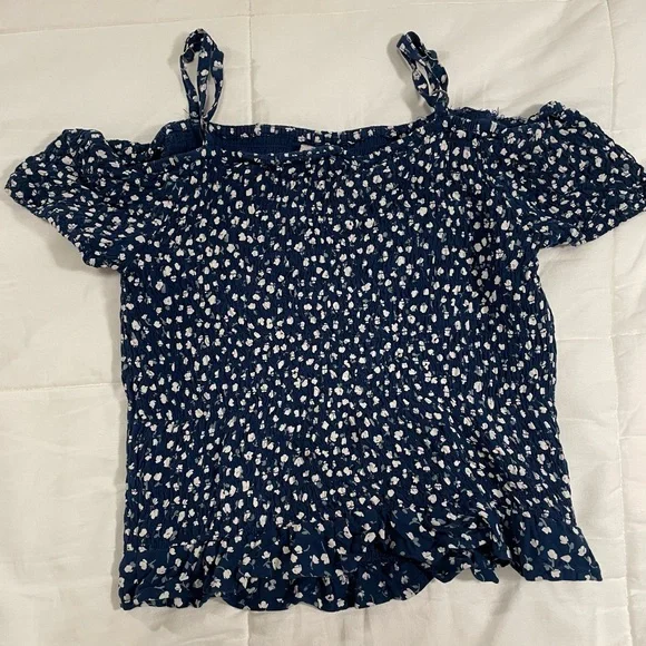 Abercrombie Kids Navy Blue Floral Blouse - Picture 3 of 4